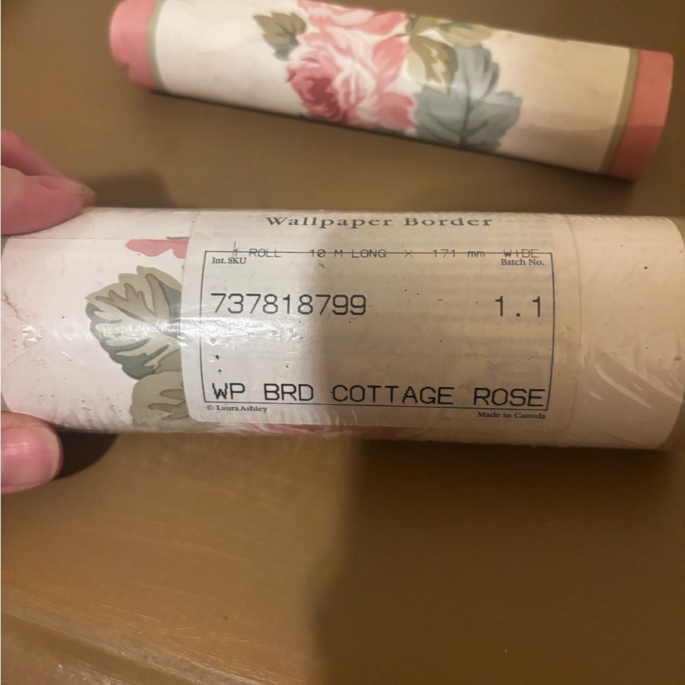 Laura Ashley Cottage Rose Wallpaper - Pink and Green